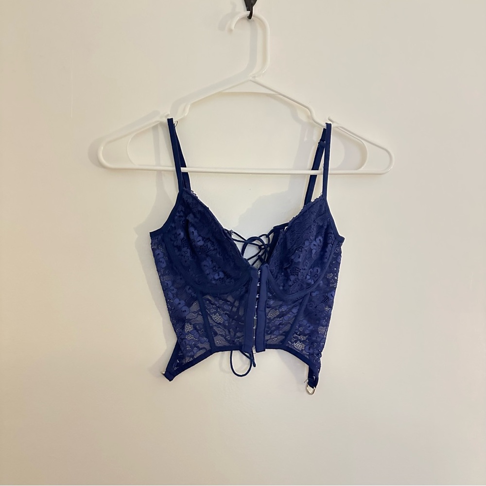 princess polly blue lacey bralette top